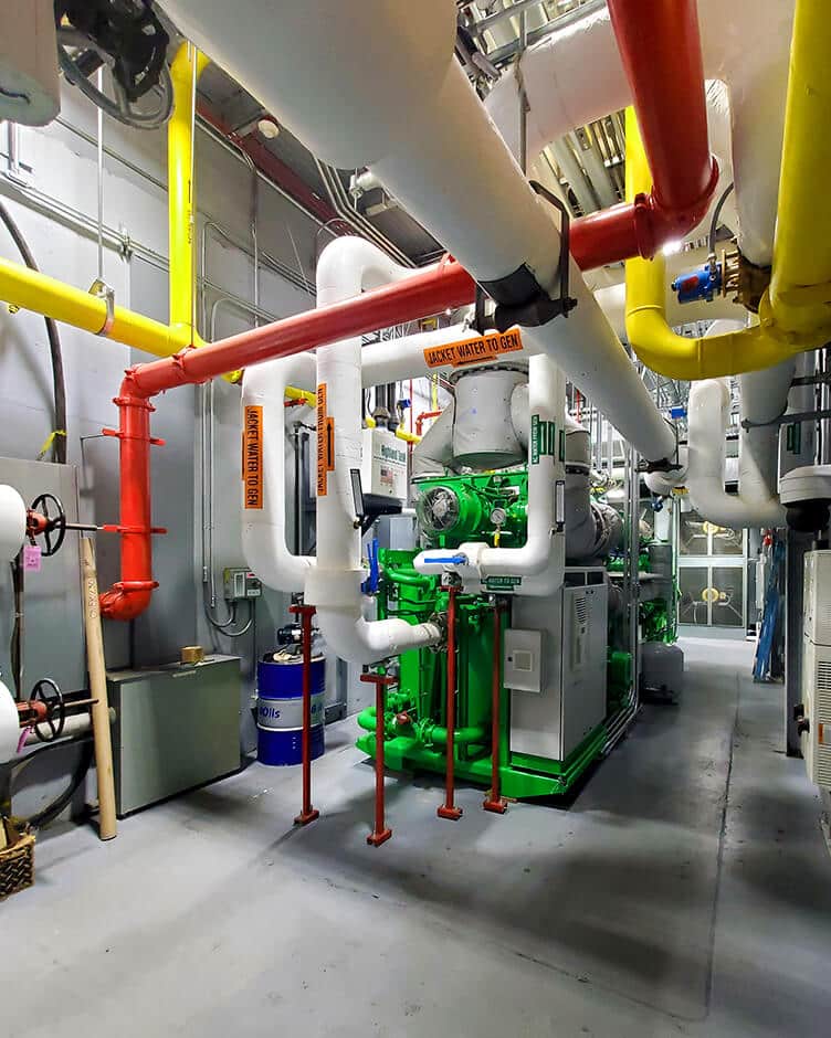 piping in a commercial industrial building